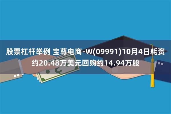 股票杠杆举例 宝尊电商-W(09991)10月4日耗资约20.48万美元回购约14.94万股